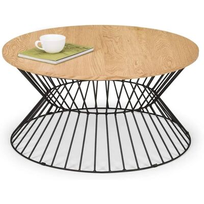 Only Oak Jersey Round Wire Coffee Table - Euro Oak Only Oak Jersey Round Wire Coffee Table - Euro Oak