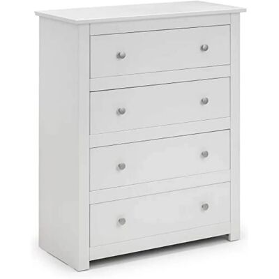Julian Bowen Radley 4-Drawer White Chest - Storage Furniture Julian Bowen Radley 4-Drawer White Chest - Storage Furniture