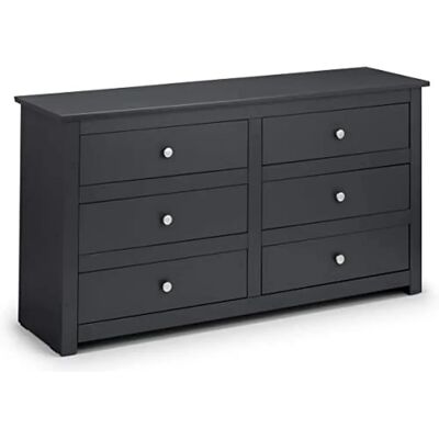 Julian Bowen Radley Commode à 6 Tiroirs en Anthracite - Rangement Chambre - Publicité Julian Bowen Radley Commode à 6 Tiroirs en Anthracite - Rangement Chambre - Publicité