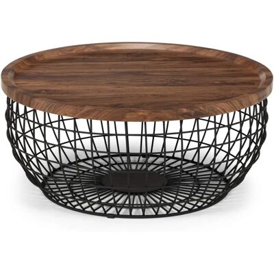 Table basse de rangement Smithson effet noyer et noir de Julian Bowen - Table basse Table basse de rangement Smithson effet noyer et noir de Julian Bowen - Table basse