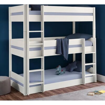 Julian Bowen Trio 3ft Surf White Triple Wooden Bunk Bed Frame - Bunk Bed Julian Bowen Trio 3ft Surf White Triple Wooden Bunk Bed Frame - Bunk Bed