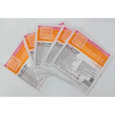 Smith & Nephew - Allevyn Gentle Border - 12.5cm x 12.5cm - Pack of 5 Smith & Nephew - Allevyn Gentle Border - 12.5cm x 12.5cm - Pack of 5