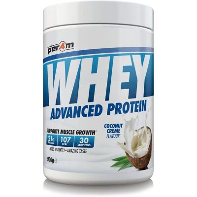 Per4m Advanced Whey Protein 900g Crema di Cocco - Proteina di Siero Per4m Advanced Whey Protein 900g Crema di Cocco - Proteina di Siero