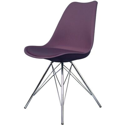 Fusion Living Soho Aubergine Plastic Dining Chair - Eiffel Style - Home & Commercial Fusion Living Soho Aubergine Plastic Dining Chair - Eiffel Style - Home & Commercial