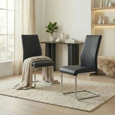 FurnitureboxUK - Lorenzo - Black - Dining Chairs FurnitureboxUK - Lorenzo - Black - Dining Chairs