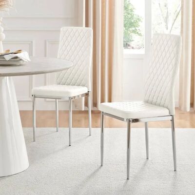 FurnitureboxUK - Milan - White - Faux Leather - Chairs FurnitureboxUK - Milan - White - Faux Leather - Chairs