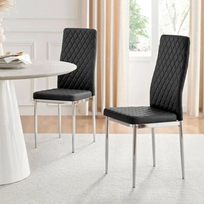 FurnitureboxUK - Milan - Black - Dining Chairs FurnitureboxUK - Milan - Black - Dining Chairs