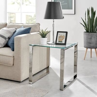 FurnitureboxUK - Miami Modern - Clear Glass - End Table FurnitureboxUK - Miami Modern - Clear Glass - End Table
