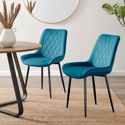 Furniturebox UK Pesaro Velvet Dining Chairs - Dining Chairs Furniturebox UK Pesaro Velvet Dining Chairs - Dining Chairs