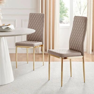 FurnitureboxUK - Milan - Beige - Set of 4 Dining Chair FurnitureboxUK - Milan - Beige - Set of 4 Dining Chair