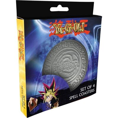 Yu-Gi-Oh! Metal Drink Coasters - Set of 4, 89mm, Non-slip Cork Base Yu-Gi-Oh! Metal Drink Coasters - Set of 4, 89mm, Non-slip Cork Base