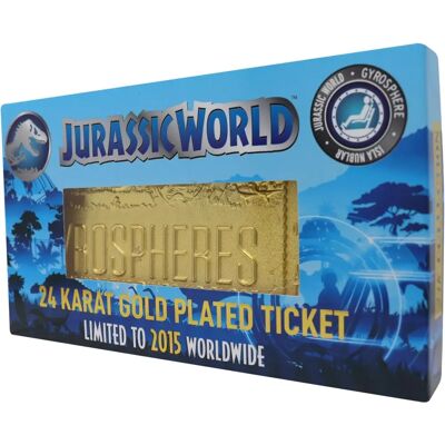 Fanattik Jurassic World Gyrosphere Gold Plated Sammlerticket Fanattik Jurassic World Gyrosphere Gold Plated Sammlerticket