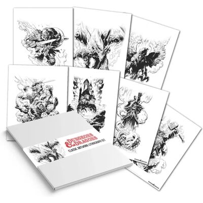 Fanattik Dungeons & Dragons Lithograph Set - Lithograph Set - Dungeons & Dragons Art Prints Fanattik Dungeons & Dragons Lithograph Set - Lithograph Set - Dungeons & Dragons Art Prints