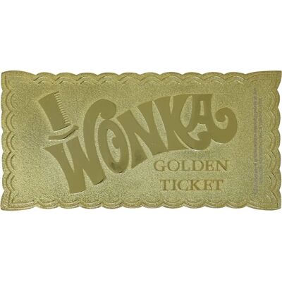 Fanattik Willy Wonka & La Fabbrica di Cioccolato Replcia Biglietto d'Oro Mini - Replica Fanattik Willy Wonka & La Fabbrica di Cioccolato Replcia Biglietto d'Oro Mini - Replica