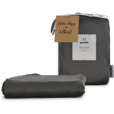 Panda London - Panda 100% Bamboo Flat Sheet - Dark Grey Panda London - Panda 100% Bamboo Flat Sheet - Dark Grey