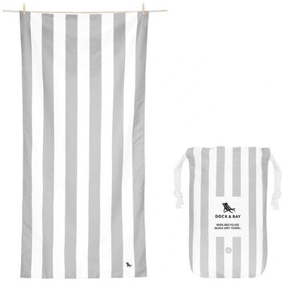 Dock & Bay Eco Quick Dry Beach Towel - 90x200cm - Grey Dock & Bay Eco Quick Dry Beach Towel - 90x200cm - Grey