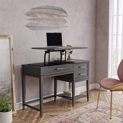 COSMOLIVING BY COSMOPOLITAN Westerleigh Schreibtisch - Höhenverstellbar, Grau, 71x77x50cm COSMOLIVING BY COSMOPOLITAN Westerleigh Schreibtisch - Höhenverstellbar, Grau, 71x77x50cm