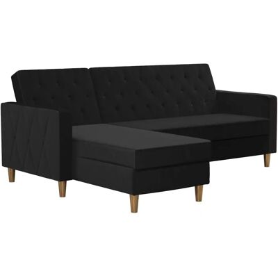 COSMOLIVING BY COSMOPOLITAN Liberty L-Form Sofa - Recliner, Reversible, Velvet COSMOLIVING BY COSMOPOLITAN Liberty L-Form Sofa - Recliner, Reversible, Velvet