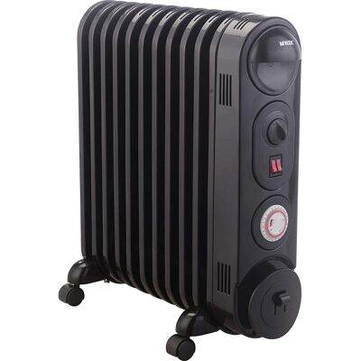 Mylek Oil Filled Radiator - Black - 2 kW - Electric Heater Mylek Oil Filled Radiator - Black - 2 kW - Electric Heater