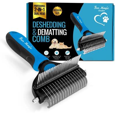 Fur Magic - Deshedding Dematting Comb - Double Sided Fur Magic - Deshedding Dematting Comb - Double Sided