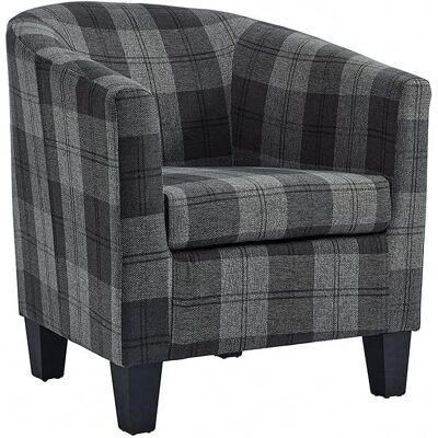 Home Detail Canberra Grey Tartan Tub Chair - Tub Chair Home Detail Canberra Grey Tartan Tub Chair - Tub Chair