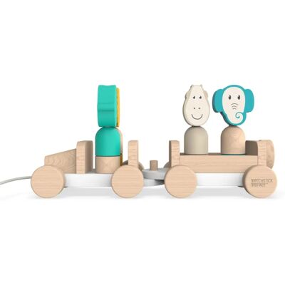 Matchstick Monkey Safari Jeep - Jucărie din lemn cu sunet pentru copii Matchstick Monkey Safari Jeep - Jucărie din lemn cu sunet pentru copii