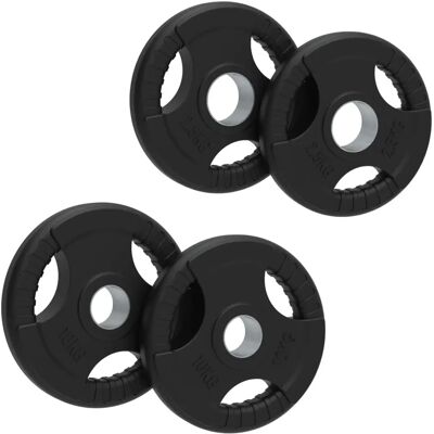 Body Revolution Olympic Tri-grip Rubber Weight Plates - Black - 25kg Set - Weight Plates Body Revolution Olympic Tri-grip Rubber Weight Plates - Black - 25kg Set - Weight Plates