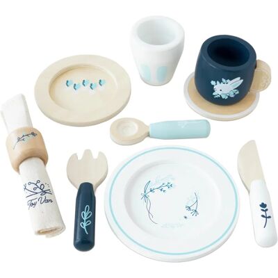Le Toy Van Blue and White Dining Set - Toy Playset Le Toy Van Blue and White Dining Set - Toy Playset