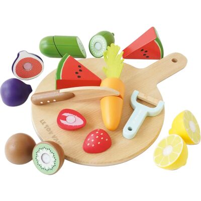 Le Toy Van Wooden Play Food Set - Cutting Board & Super Foods Le Toy Van Wooden Play Food Set - Cutting Board & Super Foods