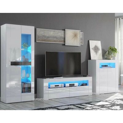 Furneo - MilClif08 - Gloss Matt White - TV Stand Furneo - MilClif08 - Gloss Matt White - TV Stand