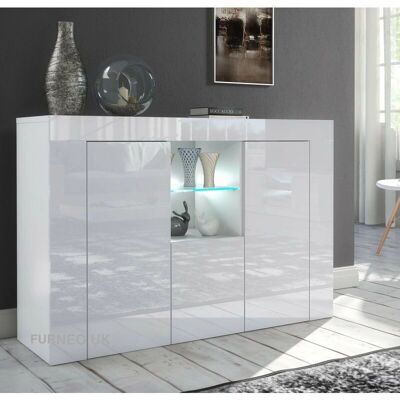 Furneo - Clifton05 LED - White - Gloss & Matt - Sideboard Furneo - Clifton05 LED - White - Gloss & Matt - Sideboard
