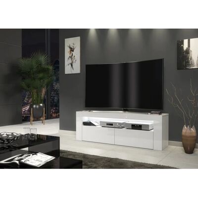 Furneo Clifton03 - White - 125 cm - Gloss & Matt TV Stand Furneo Clifton03 - White - 125 cm - Gloss & Matt TV Stand