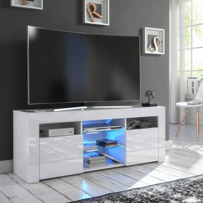 Furneo - 120cm White - Blue LED - TV Stand Furneo - 120cm White - Blue LED - TV Stand