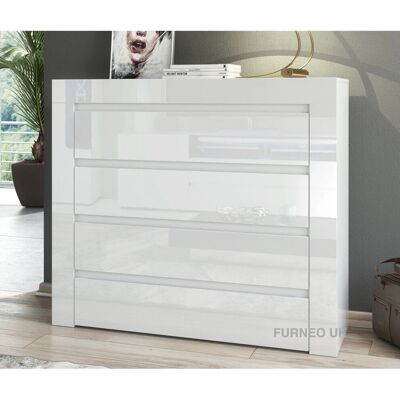 Furneo Clifton17 - White - 4-drawer - Chest of drawers Furneo Clifton17 - White - 4-drawer - Chest of drawers