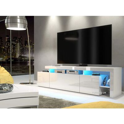 Furneo - Indisio01 - White - 186cm - TV Stand Furneo - Indisio01 - White - 186cm - TV Stand
