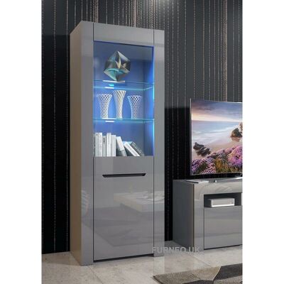 Furneo Milano09G - Grey - Blue LED - Display Cabinet Furneo Milano09G - Grey - Blue LED - Display Cabinet