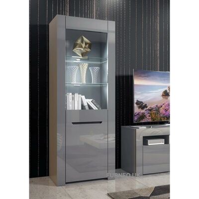 Furneo - Milano09G - Grey - LED Lights - Display cabinet Furneo - Milano09G - Grey - LED Lights - Display cabinet