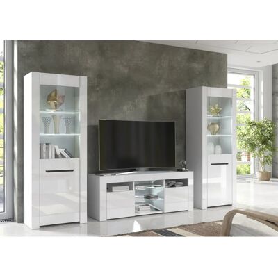 Furneo MilanoG Grey Blue LED Lights High Gloss TV Stand Furneo MilanoG Grey Blue LED Lights High Gloss TV Stand