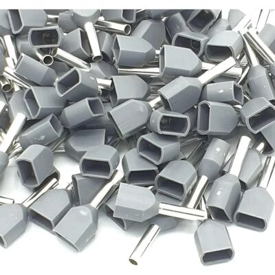 Pepte 0.75mm2 Ferrule Grigie Doppie - Per Fili Elettrici Pepte 0.75mm2 Ferrule Grigie Doppie - Per Fili Elettrici