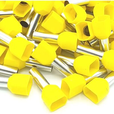 Pepte 6.0mm2 Ferrules doppio ingresso gialli - Ferrules Pepte 6.0mm2 Ferrules doppio ingresso gialli - Ferrules