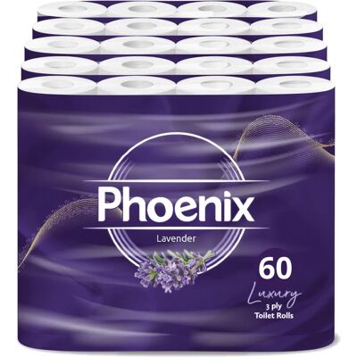 Phoenix Lavender 3-Ply Toilet Paper - White - 60 Rolls Phoenix Lavender 3-Ply Toilet Paper - White - 60 Rolls