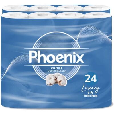 Phoenix - Supreme Comfort - 3-Ply - 24 Rolls - Toilet Paper Phoenix - Supreme Comfort - 3-Ply - 24 Rolls - Toilet Paper