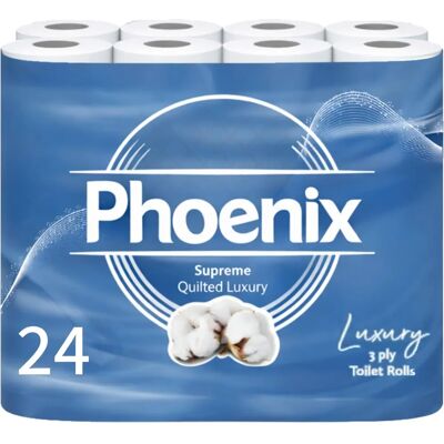 Phoenix - Supreme Comfort - 3-Ply - 24 Rolls - Toilet Paper Phoenix - Supreme Comfort - 3-Ply - 24 Rolls - Toilet Paper