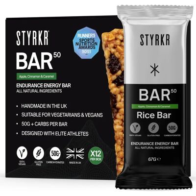 Barre Énergétique STYRKR - Pomme, Cannelle & Caramel - Snack Végétalien Riche en Glucides - Publicité Barre Énergétique STYRKR - Pomme, Cannelle & Caramel - Snack Végétalien Riche en Glucides - Publicité