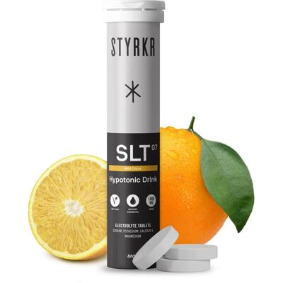 Tablettes d'hydratation au sodium Styrkr SLT07 - Citron - 12 Comprimés - 1000mg - Publicité Tablettes d'hydratation au sodium Styrkr SLT07 - Citron - 12 Comprimés - 1000mg - Publicité