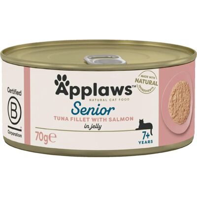 Mâncare pentru pisici seniori Applaws Ton și Somon - 24 x 70g Mâncare pentru pisici seniori Applaws Ton și Somon - 24 x 70g