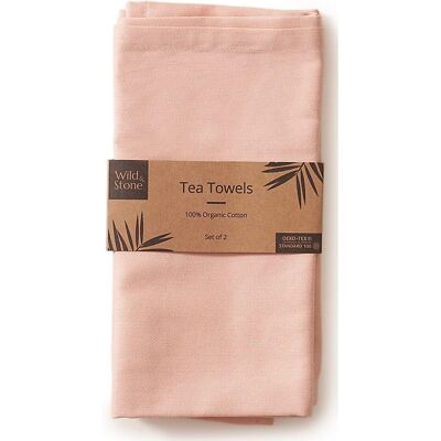 Wild & Stone - Cotton Tea Towels - Rose - Herringbone Wild & Stone - Cotton Tea Towels - Rose - Herringbone