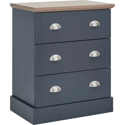 GFW Kendal 3-Drawer Chest of Drawers - Slate Blue GFW Kendal 3-Drawer Chest of Drawers - Slate Blue