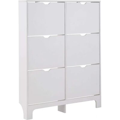 GFW Osaka White 6 Drawer Narrow Shoe Cabinet - Shoe Cabinet GFW Osaka White 6 Drawer Narrow Shoe Cabinet - Shoe Cabinet