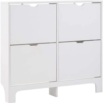 GFW Osaka White 4 Drawer Narrow Shoe Cabinet - Shoe Storage Furniture GFW Osaka White 4 Drawer Narrow Shoe Cabinet - Shoe Storage Furniture